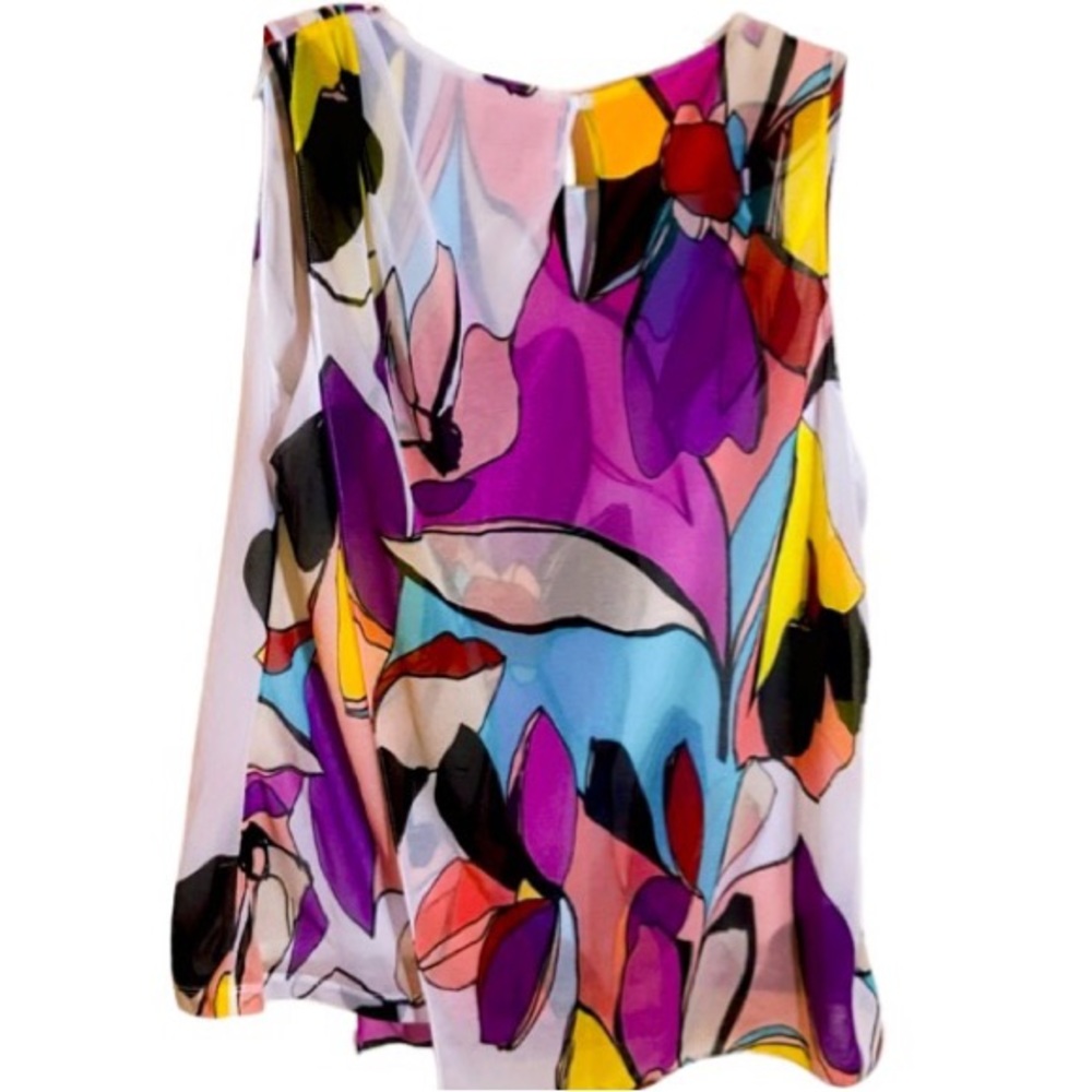 WORTHINGTON Dressy Sleeveless Top Lightweight & Multi-Layered Size M - Picture 2 of 4